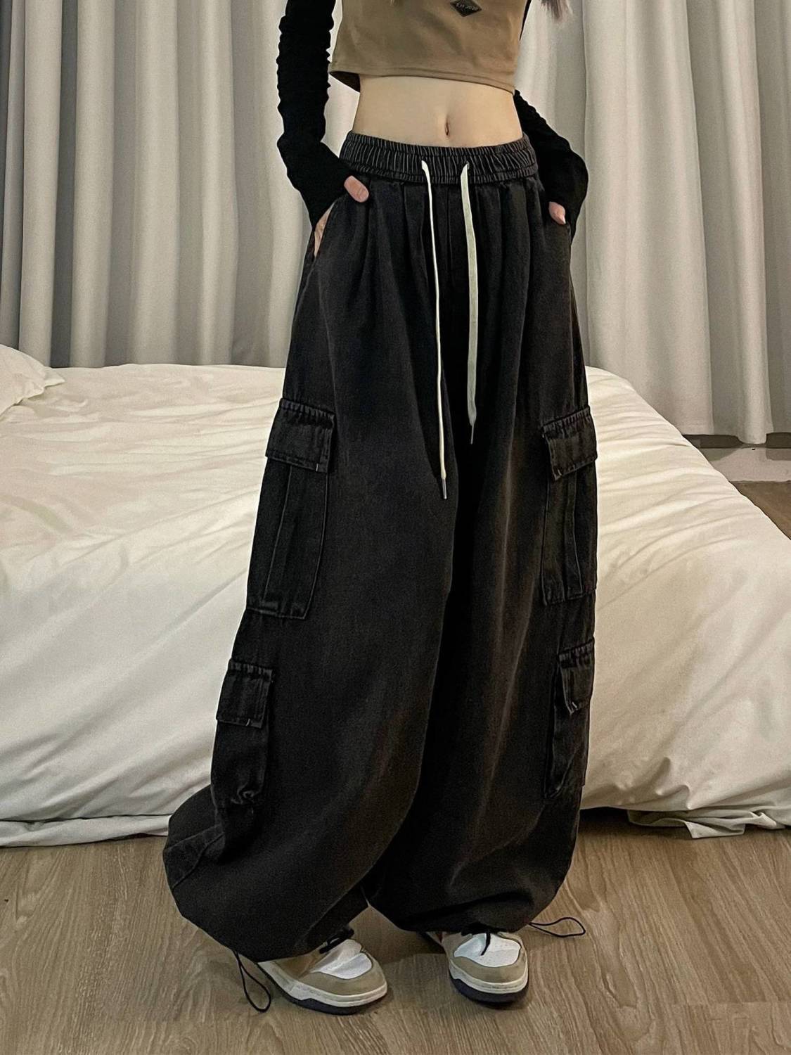 Jeans Tooling Loose Wide Leg Pants Women