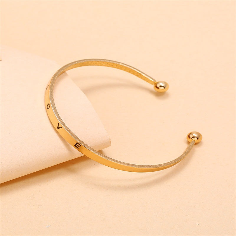 Alloy Opening Love Bracelet Women