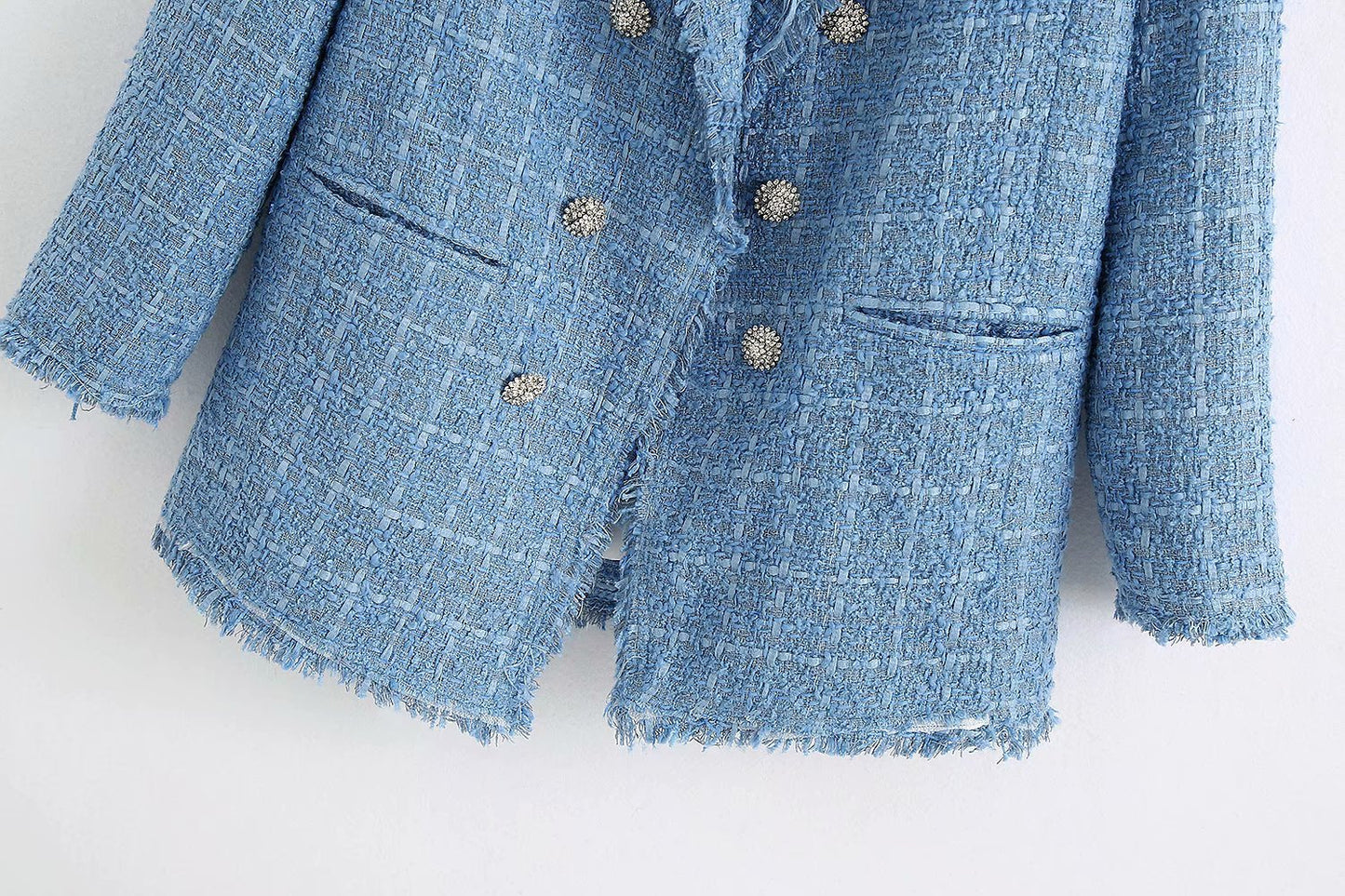 Retro loose suit tweed women's blazer jacket casual women streetwear