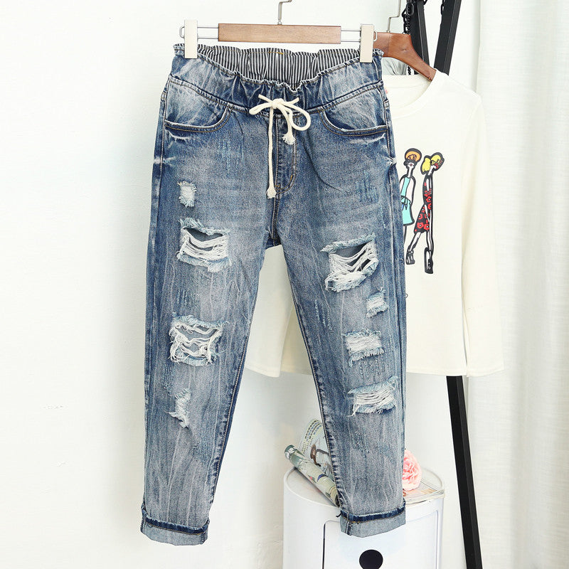 Ripped oversized loose jeans