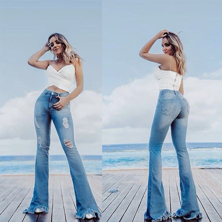 Wide-leg flared jeans