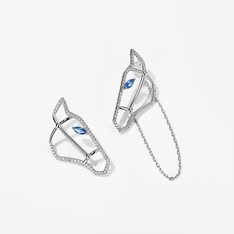 Jinguo Iron Horse Earring Stud Asymmetrical Earrings Female