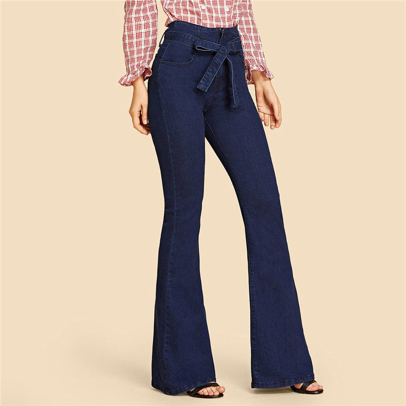 Wide-leg flared jeans