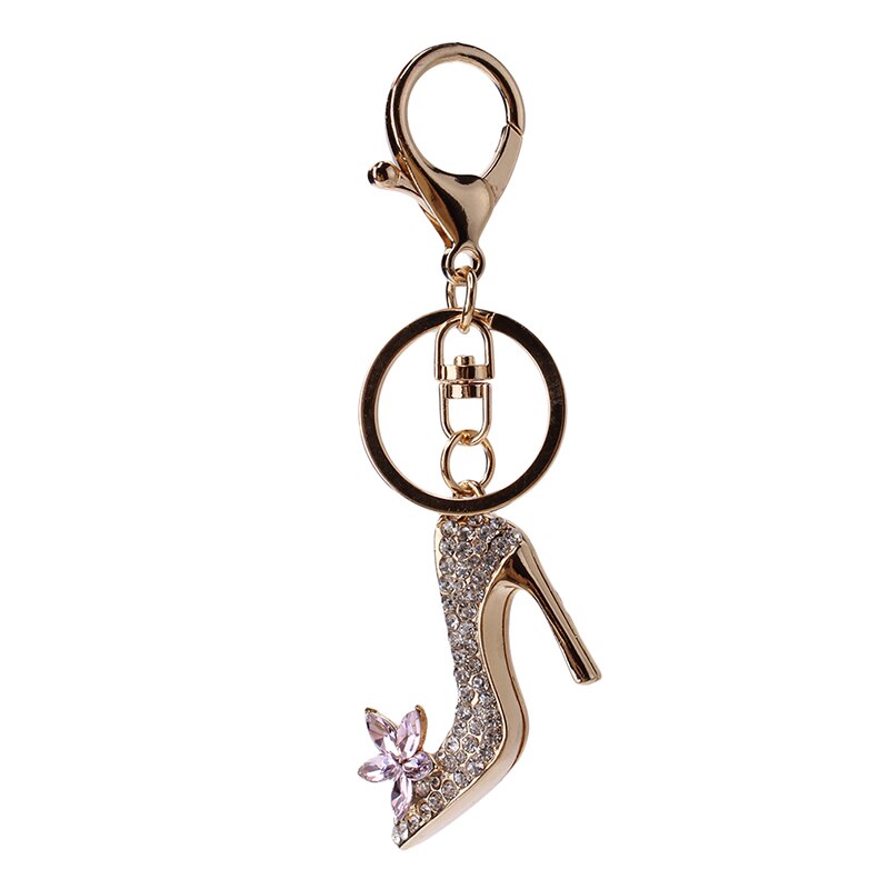 Rhinestone crystal high heels keychain