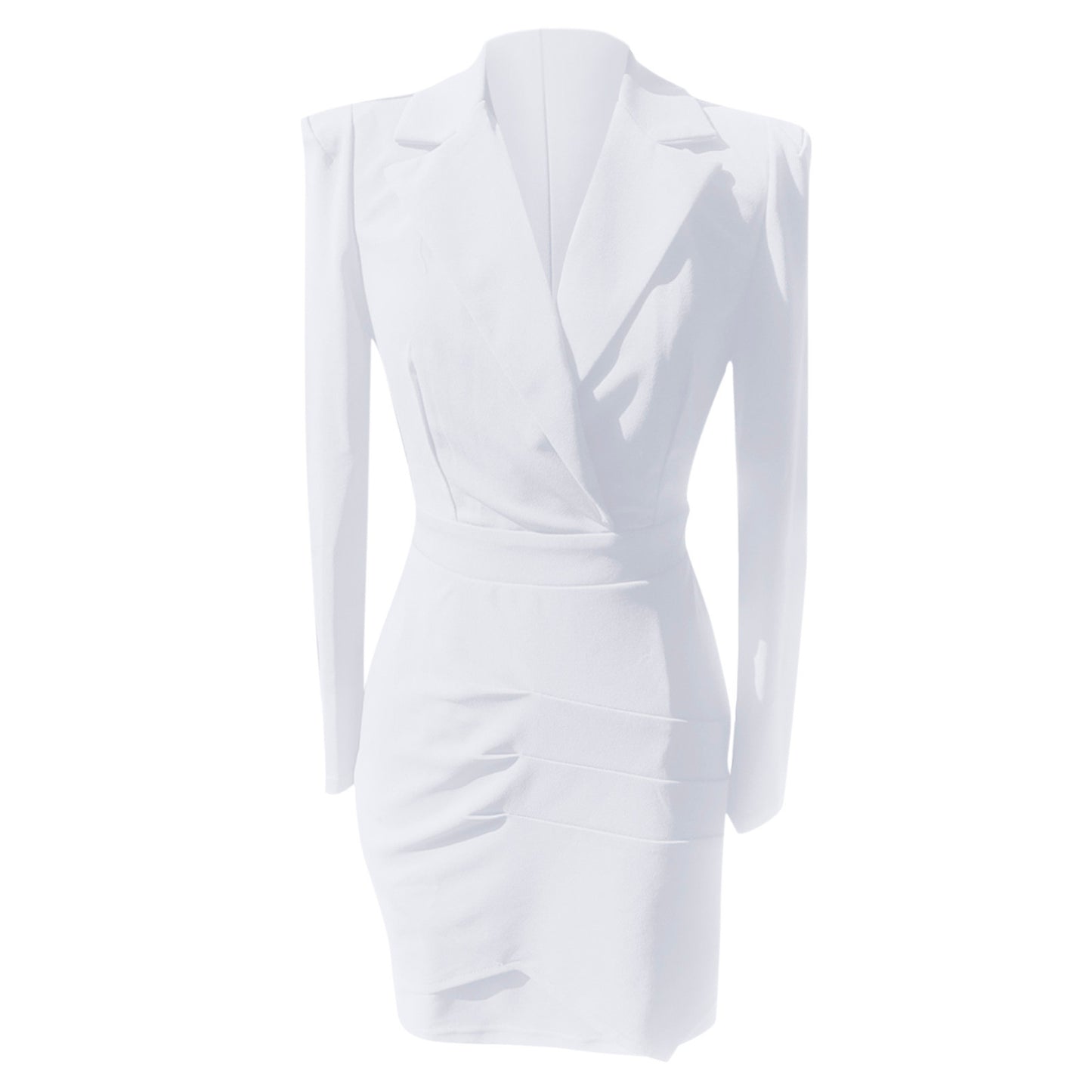 Sleeve White Pencil Dress Office Workwear Blazer