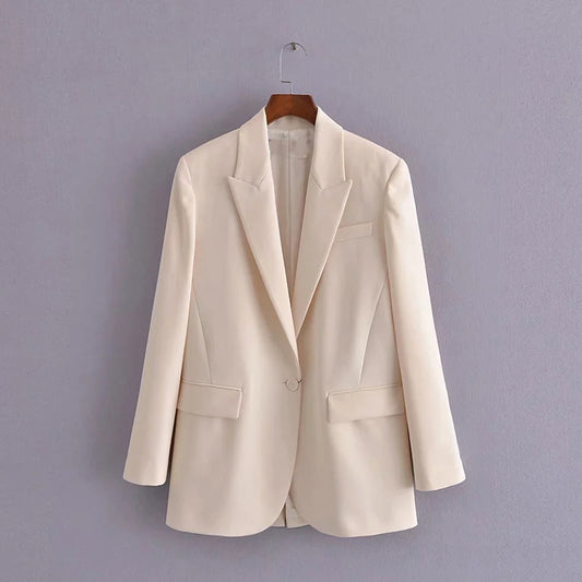 Women's Flap Pocket One Button Blazer