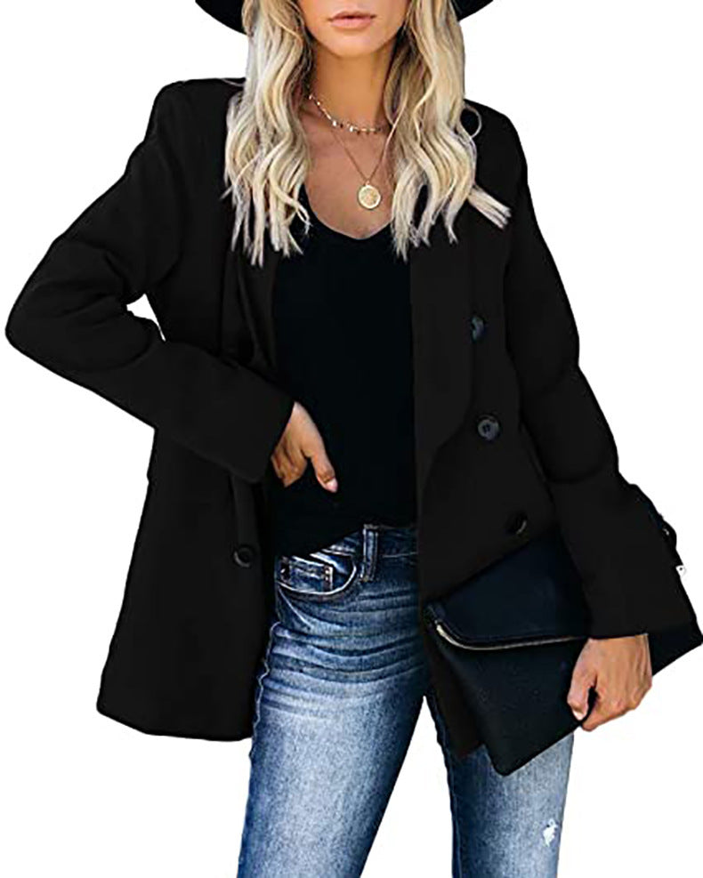 Women's Button Cardigan Slim Fit Blazer