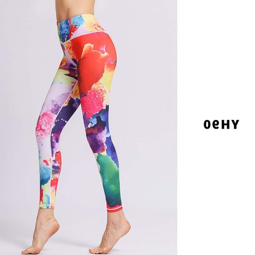 Tie-dye printed yoga pants