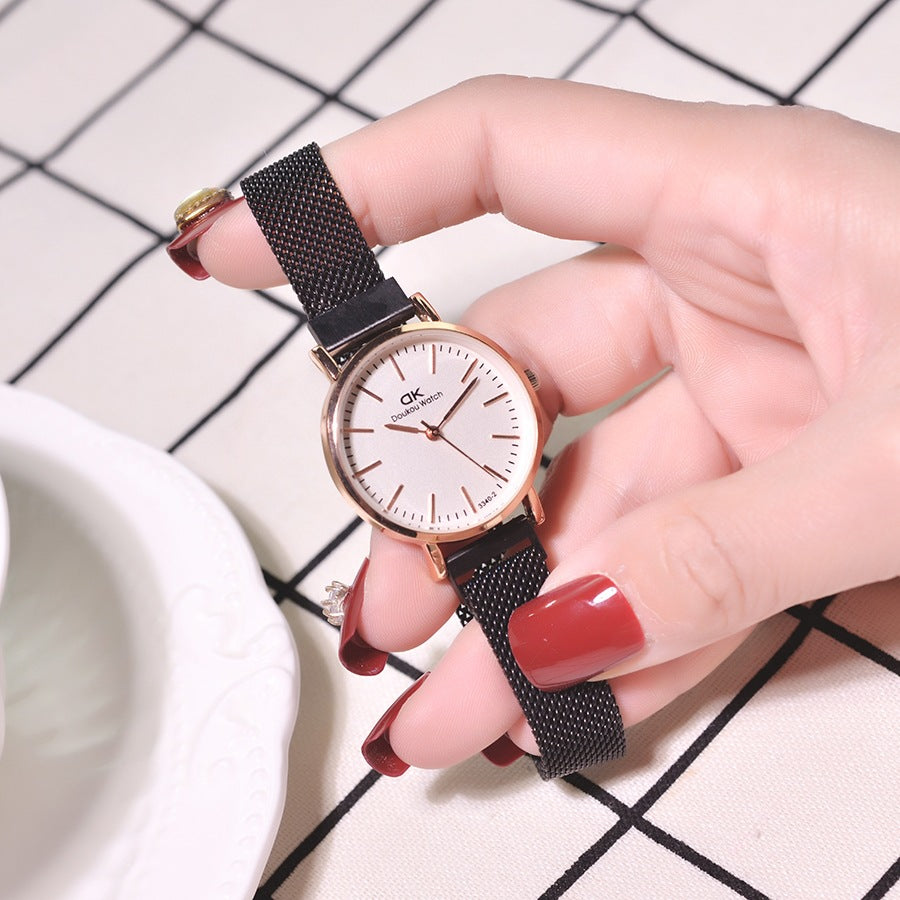 Simple waterproof mesh strap quartz watch women