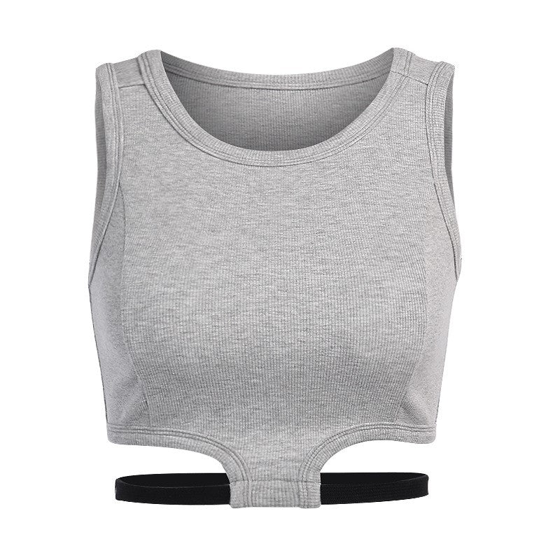 Knitted Slim Navel Sexy Women's Sleeveless Tank Top Knit Top