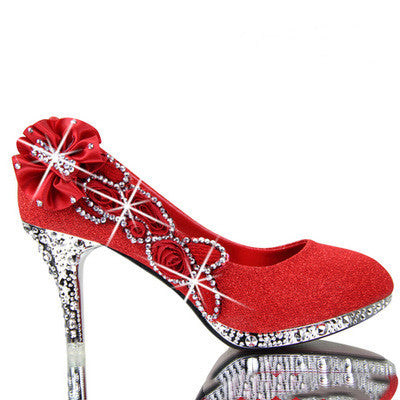 Wedding shoes red high heels