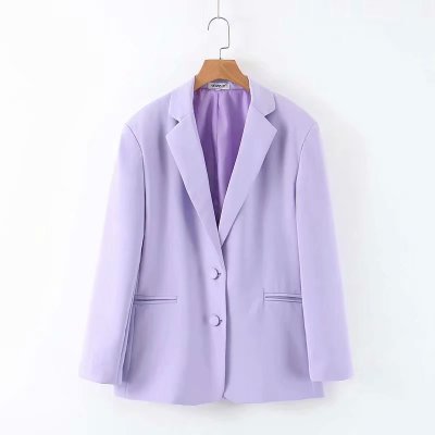 Purple casual blazer top