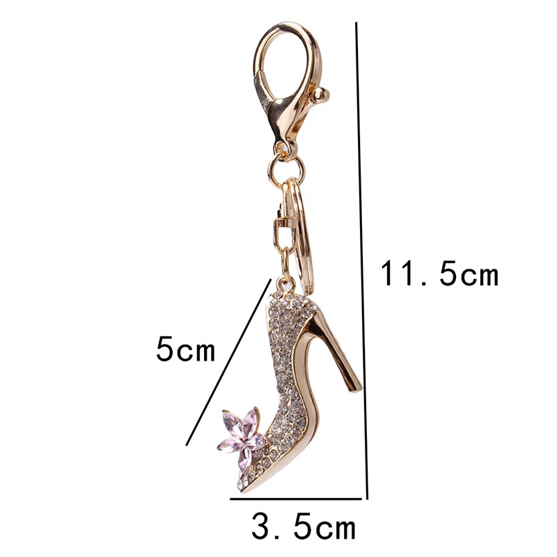 Rhinestone crystal high heels keychain