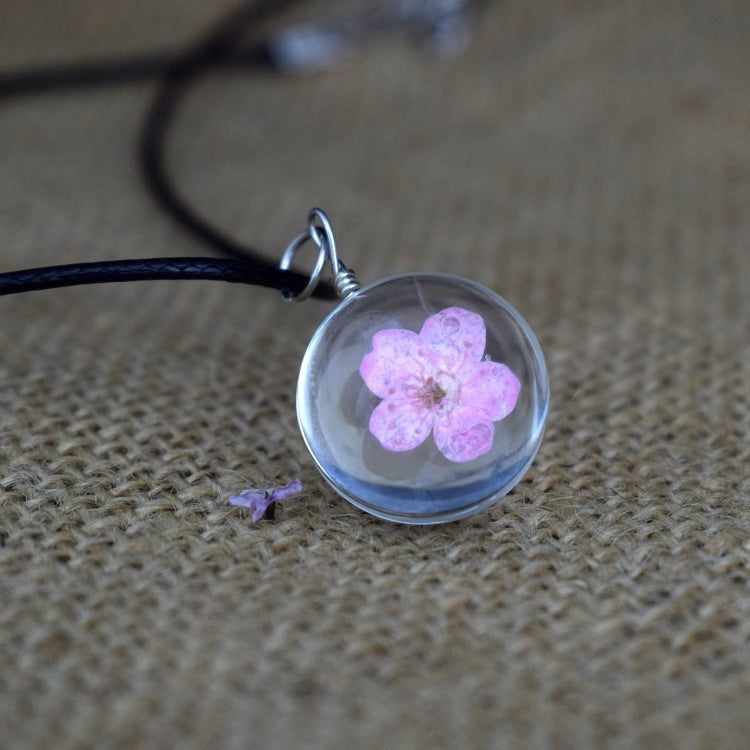 Dried Flower Starry Necklace Time Gemstone Necklace