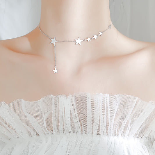 Star necklace female short clavicle necklace