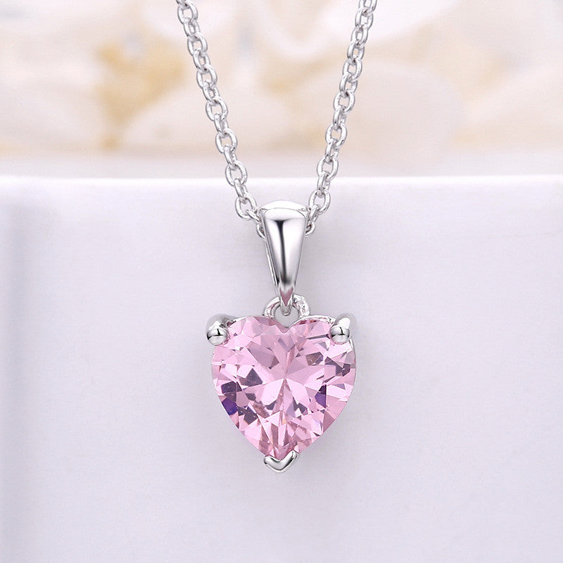 Heart-shaped gemstone necklace