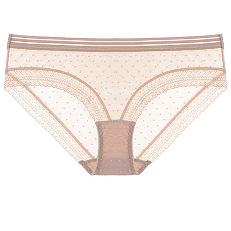 Low-waist mesh lace-wrapped women's panties