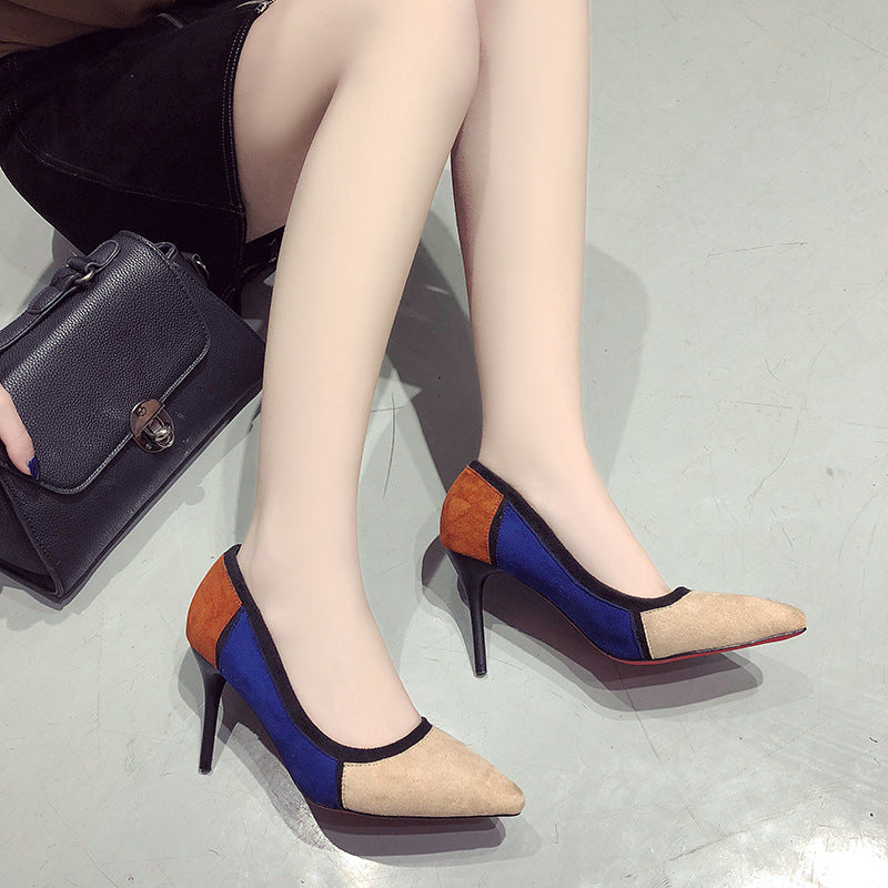 Colorblock high heels