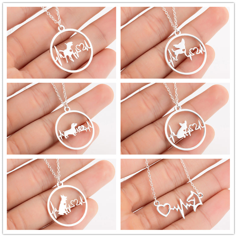 Pet Dog Footprints Paw Necklace  Necklaces