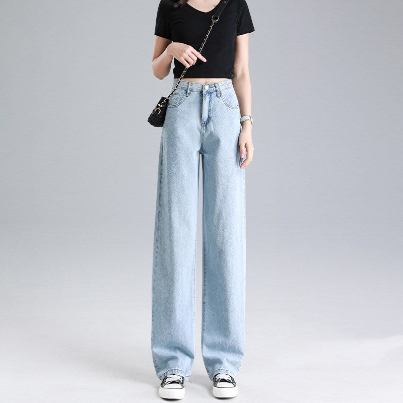 Tencel jeans wide leg pants for women in summer