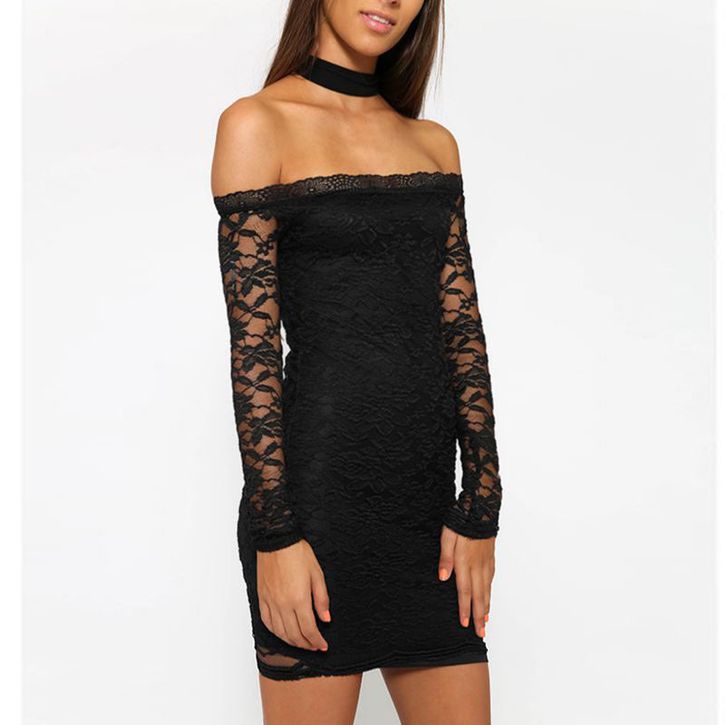 Halter sexy lace dress