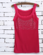 Lace Edge Starry Hot Drilling Tank Top Small Slip Top