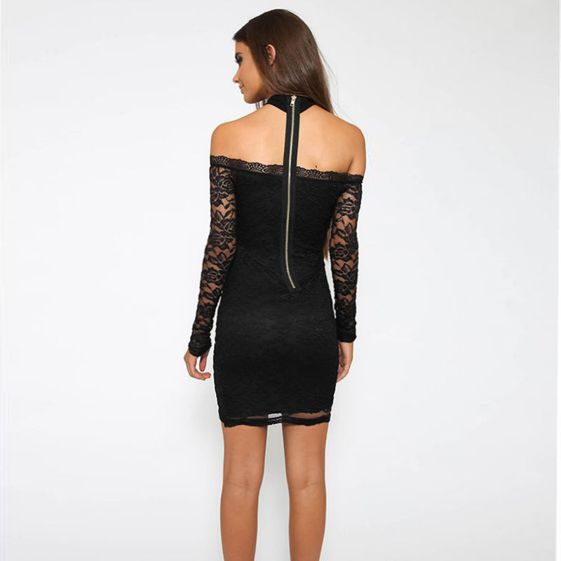 Halter sexy lace dress