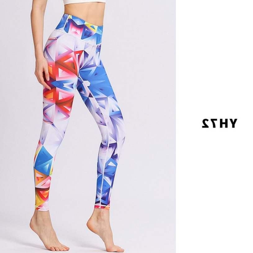 Tie-dye printed yoga pants