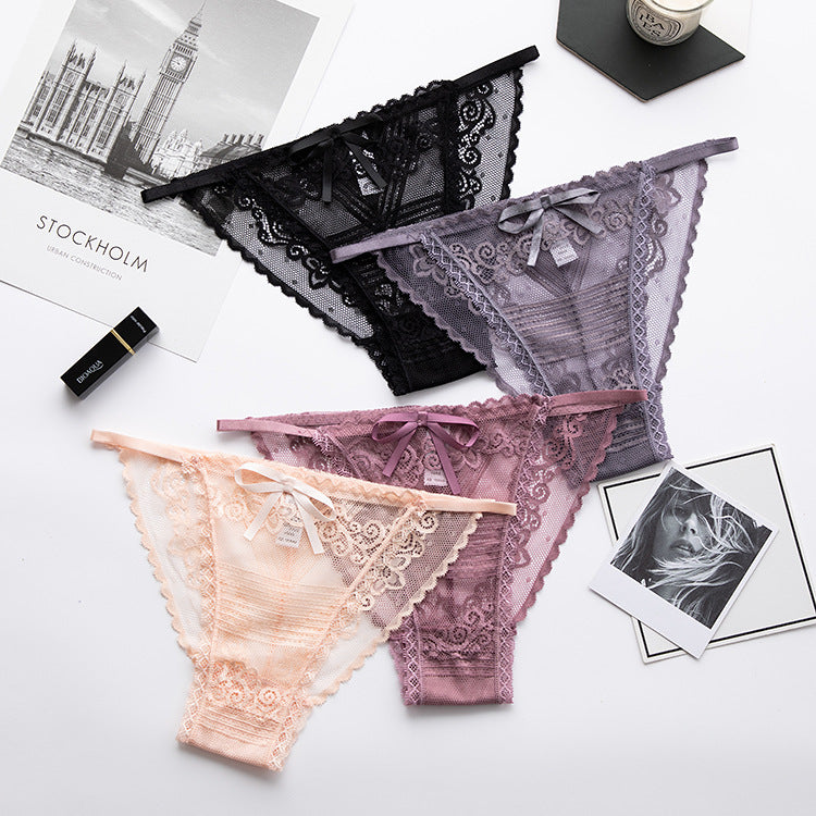 Ladies Lace Panties with Thin French Cotton