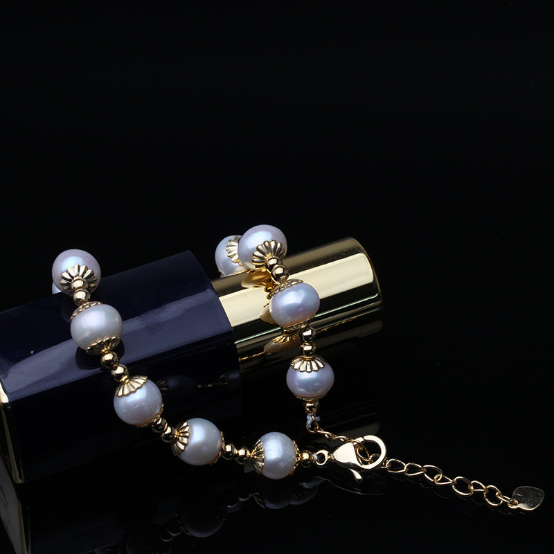 Real Freshwater Round Pearl Bracelet For Women Natural Pearl