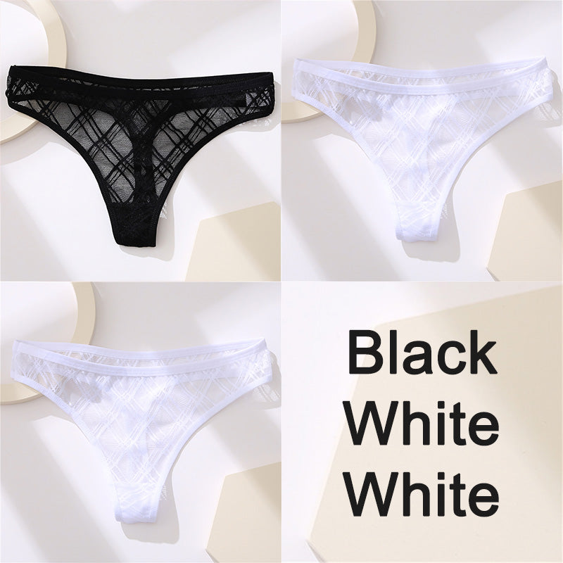 Lace Thong Women's Panties Briefs High Slit Cutout