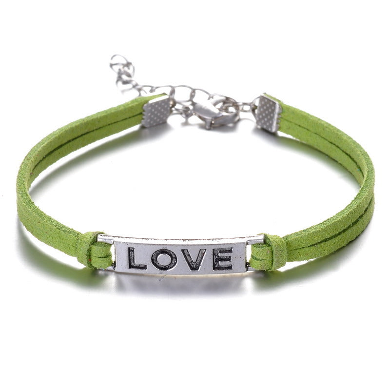 Horizontal love alloy bracelet for men and women