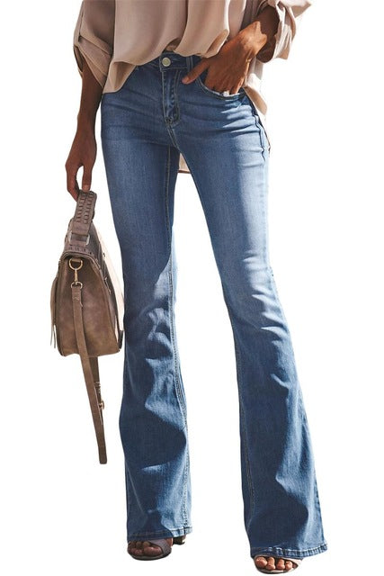 Wide-leg flared jeans