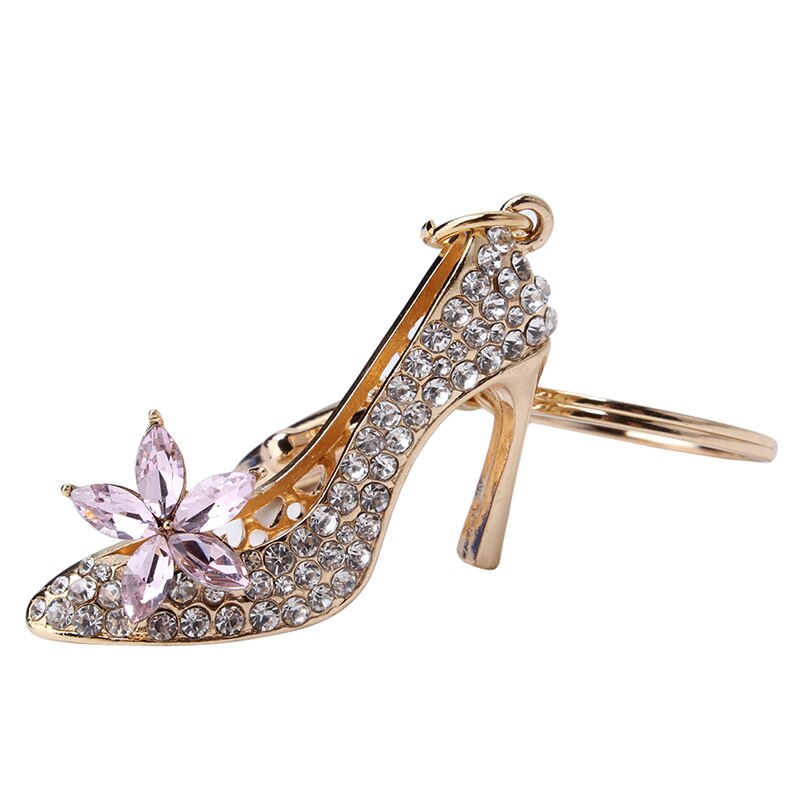 Rhinestone crystal high heels keychain