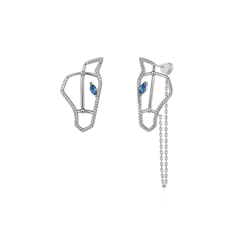 Jinguo Iron Horse Earring Stud Asymmetrical Earrings Female