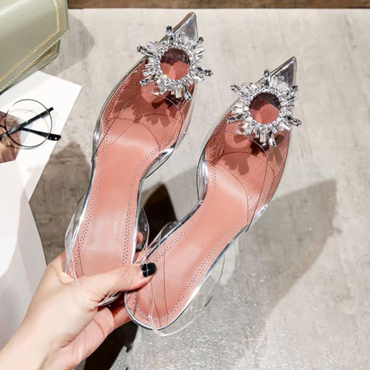 Sun flower pointed super high heels