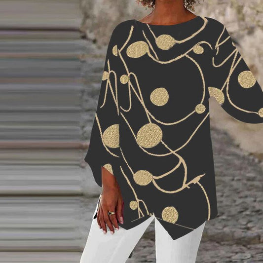 3D Printed Abstract Graphic V Neck Shirt
