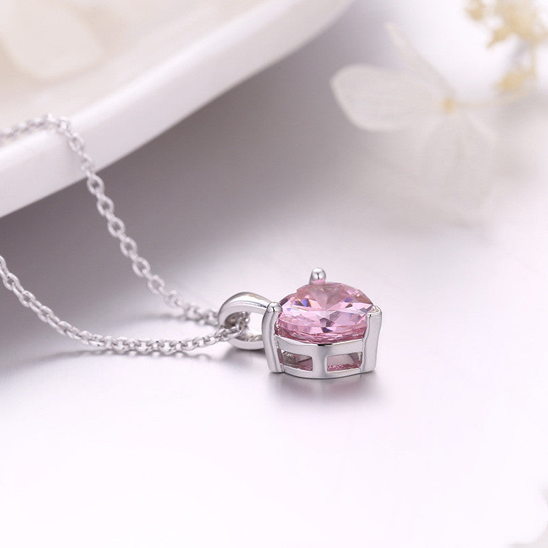 Heart-shaped gemstone necklace