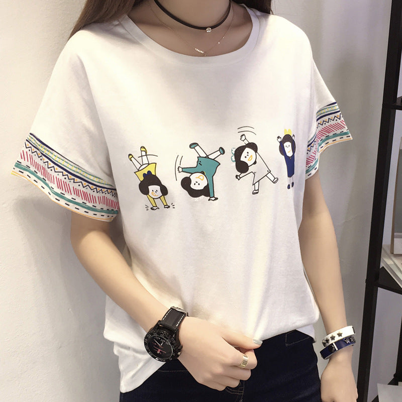 Summer cotton blouse with short sleeves