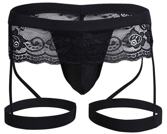 Erotic Underwear Men's Lace Three-point Panties