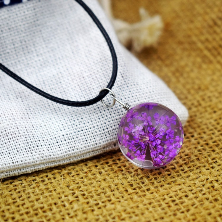 Dried Flower Starry Necklace Time Gemstone Necklace