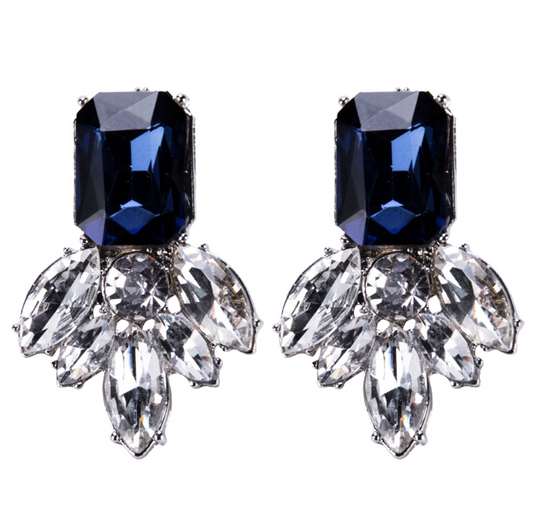 H20 Fashion Jewelry Black Blue Crystal Rhinestone Drop Earrings Red Flower Dangle Earrings Women Luxury Wedding Jewelry