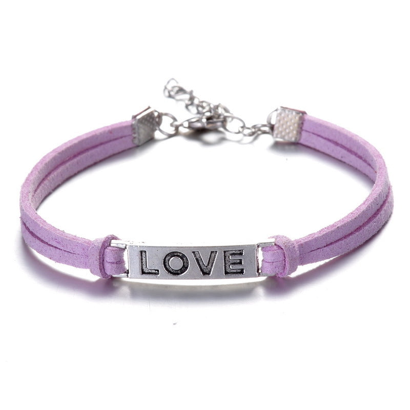 Horizontal love alloy bracelet for men and women