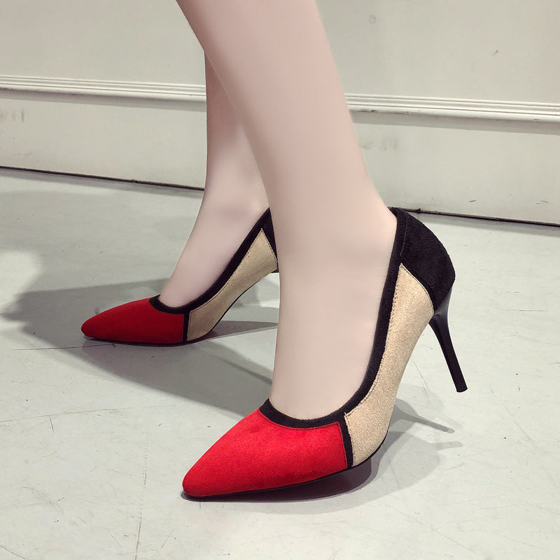 Colorblock high heels