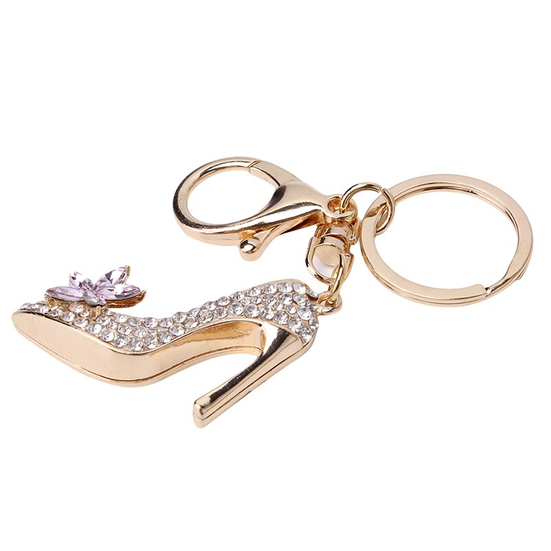 Rhinestone crystal high heels keychain