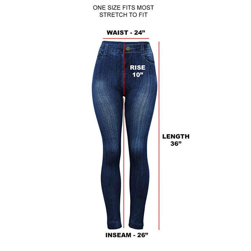 Women Leggings Plus size Faux Denim Jeans Leggings