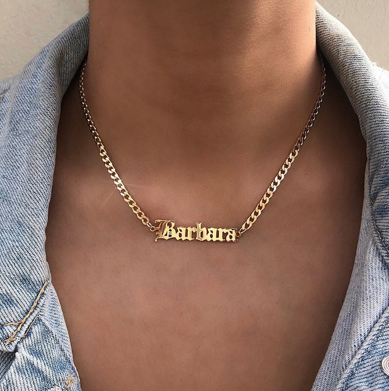 Name necklace ladies Hip hop necklace
