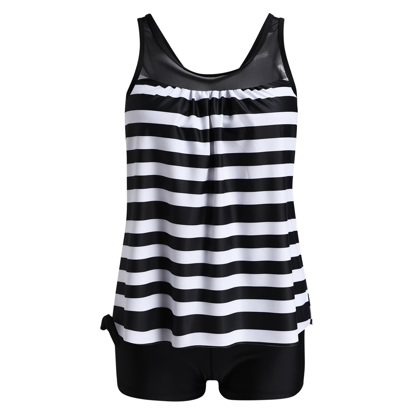 Women's Swimwear Striped Tank Top With Boxer Shorts