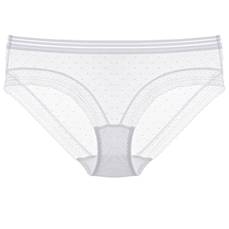 Low-waist mesh lace-wrapped women's panties