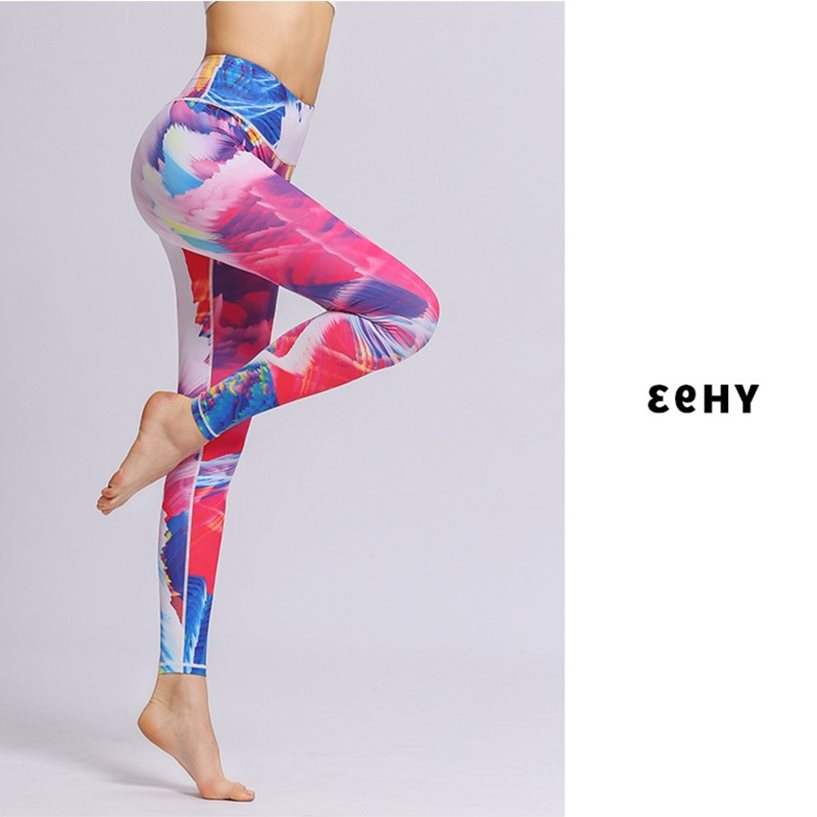 Tie-dye printed yoga pants